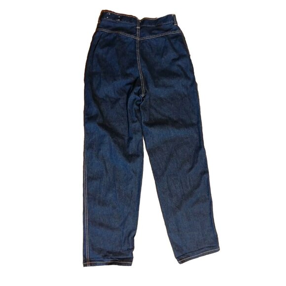 Vtg 80s Stuffed Jeans Juniors 11 Bareback Mom Pleated Front High Rise Blue Denim - Picture 1 of 6